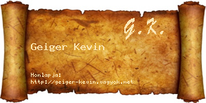 Geiger Kevin névjegykártya